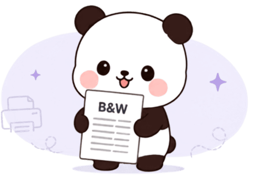 Bear mascot for black & white printing